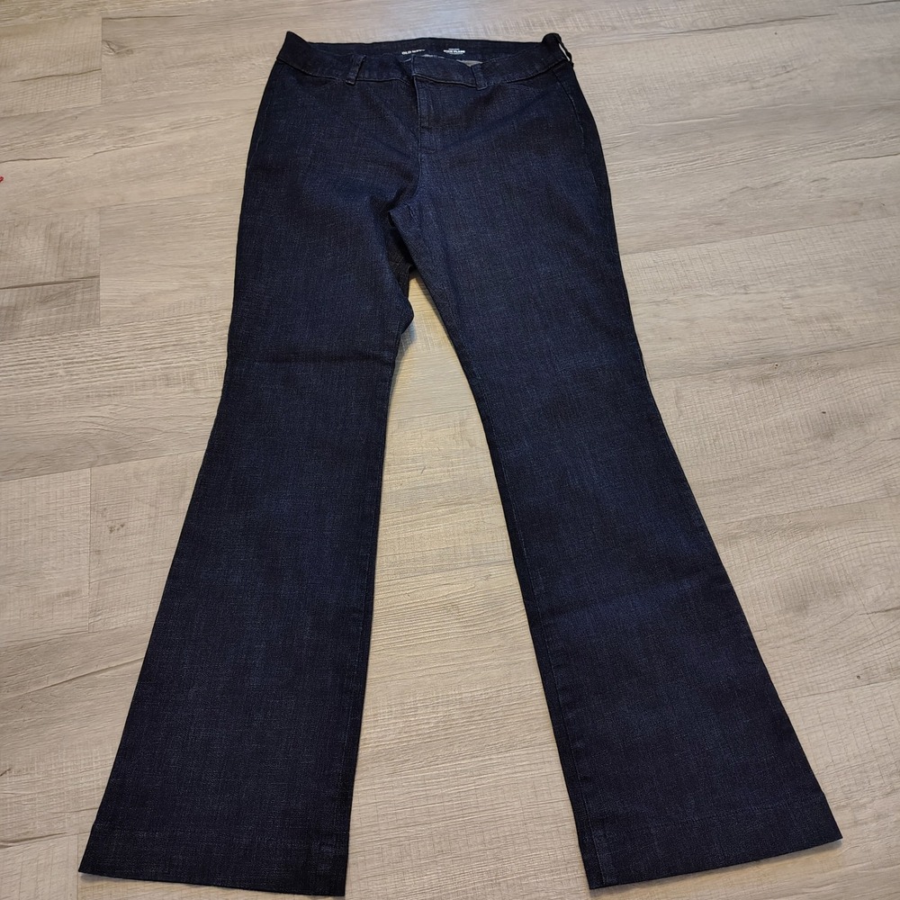 Old Navy Pixie Flare High Rise Dark Wash Indigo Stretch Pants Womens Size 10